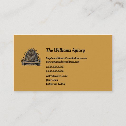 ビービーキーパーハニーファーム | Skipヴィンテージ蜂の巣 名刺 (裏面)