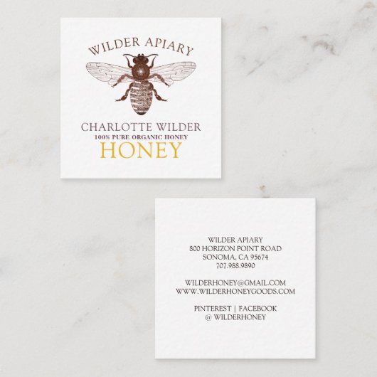 ビービーキーパービーキープビーキープアピールハニースクエアブシン スクエア名刺 (正面/裏面)