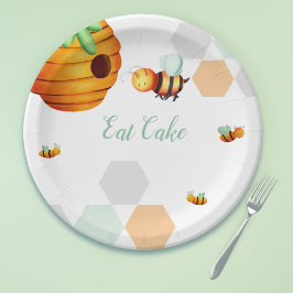 ビービーハイブニュートラルベビーシャワー ペーパープレート