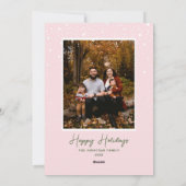 ビーピンクメリースノーフローラクリスマスホリデーカード シーズンカード (裏面)