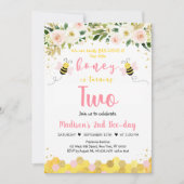 ビーピンク金ゴールドフローラガール秒 招待状 (正面)