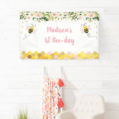 ビーピンク金ゴールドフローラ誕生日 横断幕 (インサイチュ)