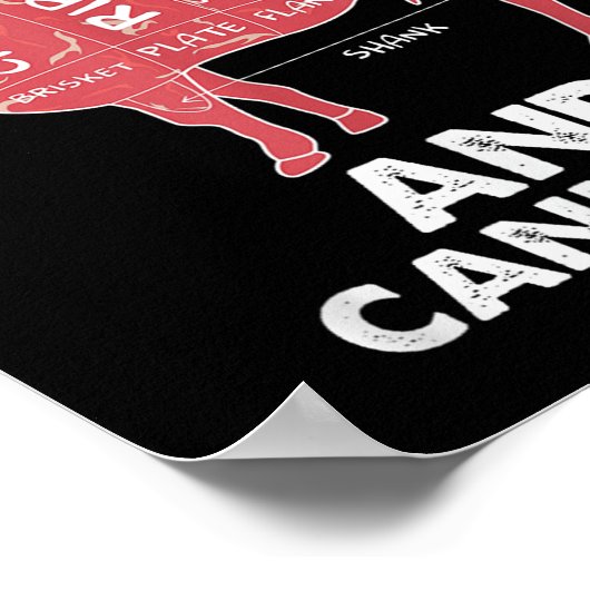 ビーフおもしろいカットチャートI Bbqブッチャー ポスター (角)