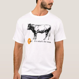 ビーフそれは夕食用のカスタム男性用ビットコインT Tシャツ
