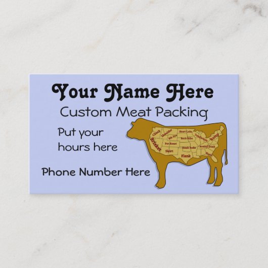 ビーフのパッキングおよび虐殺 名刺 (正面)