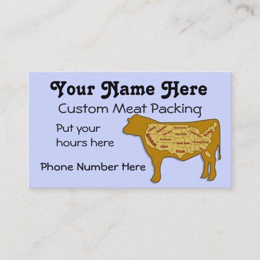 ビーフのパッキングおよび虐殺 名刺 (正面)