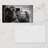 ビーフの牧場または農場のための黒いアンガスの牛写真 名刺 (正面/裏面)