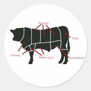 ビーフの肉屋の図表-風味がよくおいしくおいしいビーフ! ラウンドシール