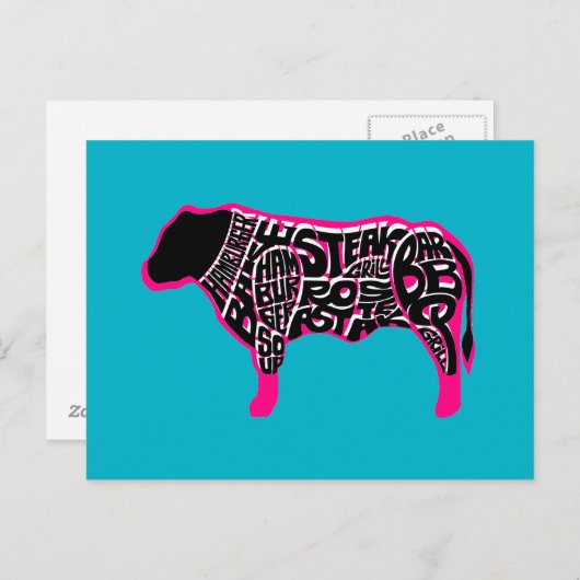 ビーフの食べる人の図表 ポストカード (正面/裏面)