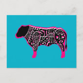 ビーフの食べる人の図表 ポストカード (正面)