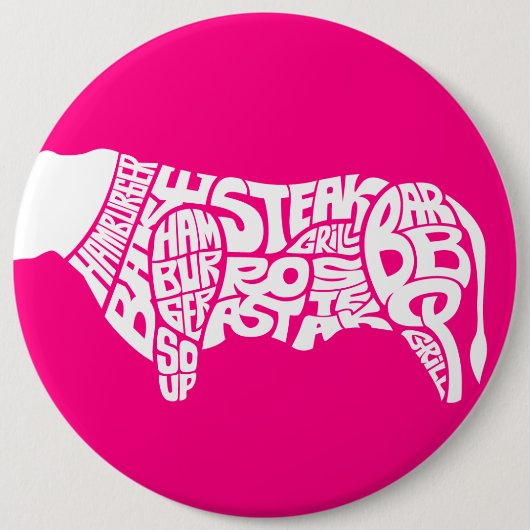 ビーフの食べる人の図表 缶バッジ (正面)