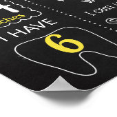 ビーファースト誕生日パーティーチョークボード少年の女の子 ポスター (角)