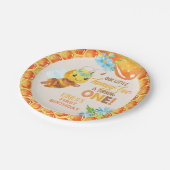 ビーファースト誕生日プレート-ガール-カスタム ペーパープレート (アングル)