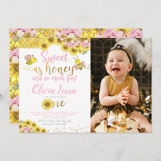 ビーファースト誕生日 招待状 (正面/裏面)