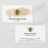 ビーファームビーキーパーアピアニストハニツバチハニカム 名刺 (正面/裏面)