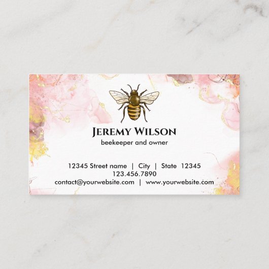 ビーファームビーキーパーアピアニストハニービーハニカムブ 名刺 (裏面)