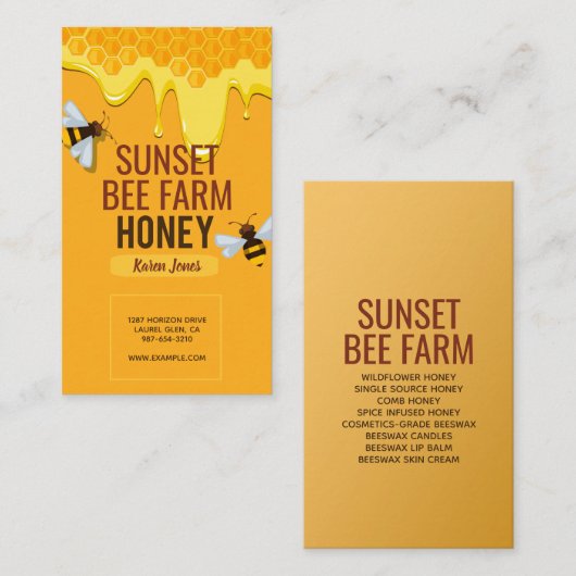 ビーファーム養蜂家名刺 名刺 (正面/裏面)