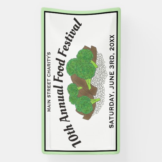 ビーフアンドブロッコリー中国のレストランフードフェスティバル 横断幕 (縦)