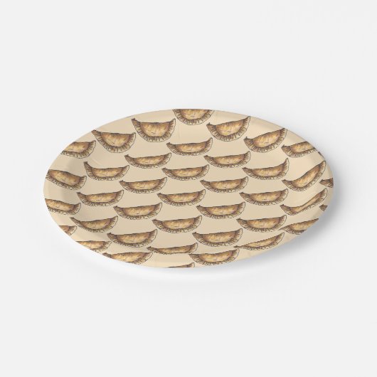 ビーフエンパナスペインのダス中南米フードペストリー ペーパープレート (アングル)