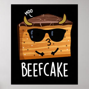 ビーフケーキおもしろいーケーキプンダークBG ポスター