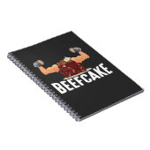 ビーフケーキマッスルケーキボディビルダー重量挙げpu ノートブック (右側)