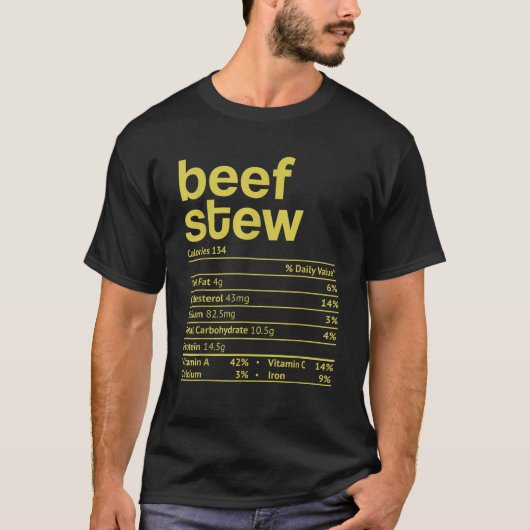 ビーフシチュー栄養の事実感謝祭おもしろいクリス Tシャツ (正面)