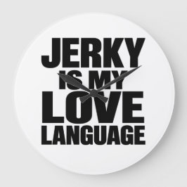 ビーフジャーキーが私の愛の言語 おもしろビーフジャーキー ラージ壁時計