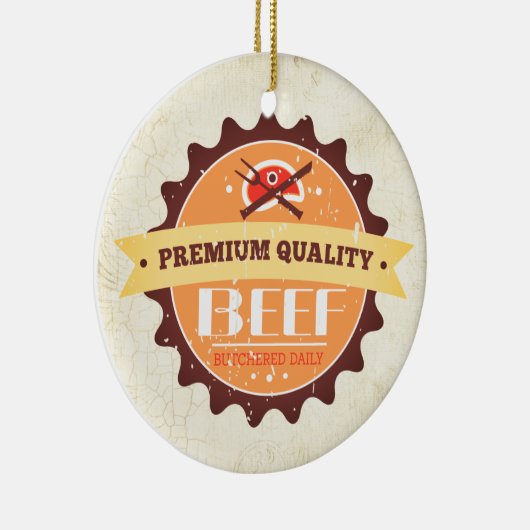 ビーフステーキの獣肉の恋人のクリスマスのオーナメント セラミックオーナメント (右)