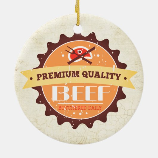 ビーフステーキの獣肉の恋人のクリスマスのオーナメント セラミックオーナメント (裏面)