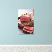 ビーフステーキ キャンバスプリント (インサイチュ (ウッドフロア))