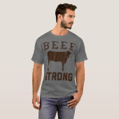 ビーフストロングヘルスダイエット牛農業反芻動物 Tシャツ (正面フル)