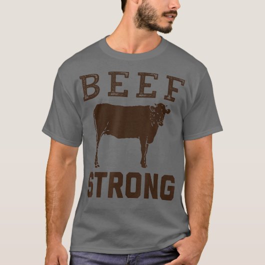 ビーフストロングヘルスダイエット牛農業反芻動物 Tシャツ (正面)