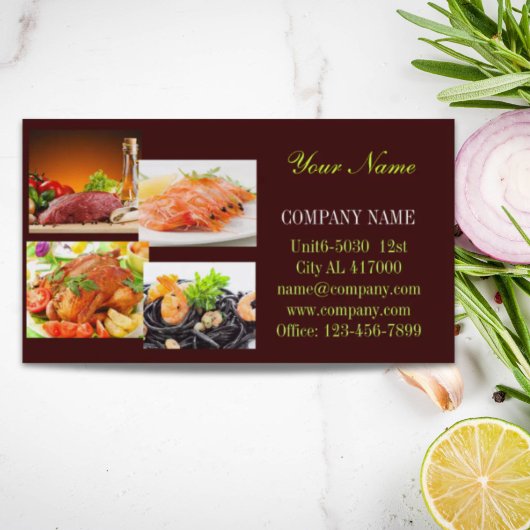 ビーフバーガーサンドイッチチキンプライベートシェフケータリング 名刺