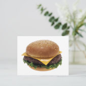 ビーフパッティサンドイッチランチフードチーズバーガー ポストカード (スタンド正面)