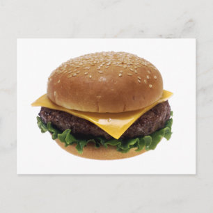 ビーフパッティサンドイッチランチフードチーズバーガー ポストカード