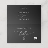 ビーフブラック&ホワイトミニマ結婚リストのテーブル番号 プレイスカード (外部開封)