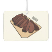 ビーフブリスケット漫画イラストレーション カーエアーフレッシュナー (裏面)