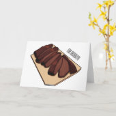 ビーフブリスケット漫画イラストレーション カード (黄色い花)