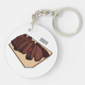 ビーフブリスケット漫画イラストレーション キーホルダー (裏面)