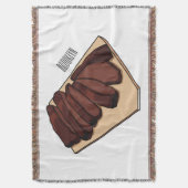 ビーフブリスケット漫画イラストレーション スローブランケット (正面縦)