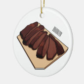 ビーフブリスケット漫画イラストレーション セラミックオーナメント (左)