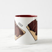 ビーフブリスケット漫画イラストレーション ツートーンマグカップ (中央)