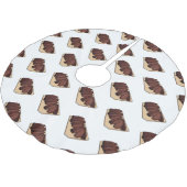 ビーフブリスケット漫画イラストレーション ブラッシュドポリエステルツリースカート (アングル)