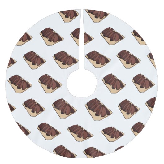 ビーフブリスケット漫画イラストレーション ブラッシュドポリエステルツリースカート (正面)