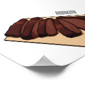 ビーフブリスケット漫画イラストレーション ポスター (角)