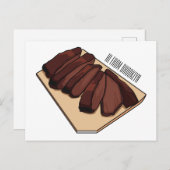 ビーフブリスケット漫画イラストレーション ポストカード (正面/裏面)