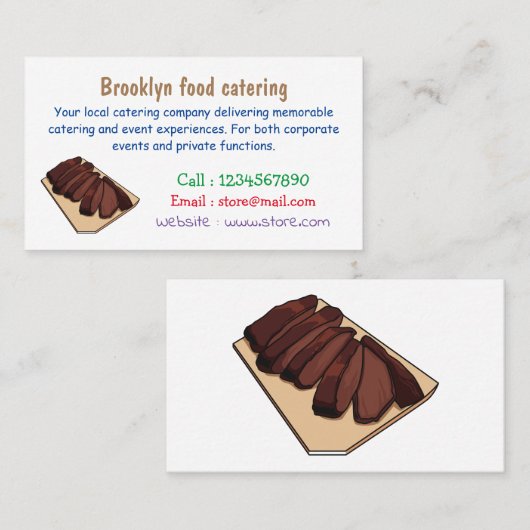 ビーフブリスケット漫画イラストレーション 名刺 (正面/裏面)