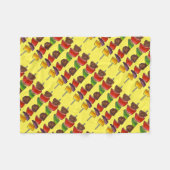 ビーフベジケバブスケウアピクニックフードグルメ フリースブランケット (正面(横))