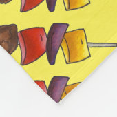 ビーフベジケバブスケウアピクニックフードグルメ フリースブランケット (角)