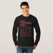 ビーフベジタブルシチュー栄養事実感謝祭C Tシャツ (正面フル)